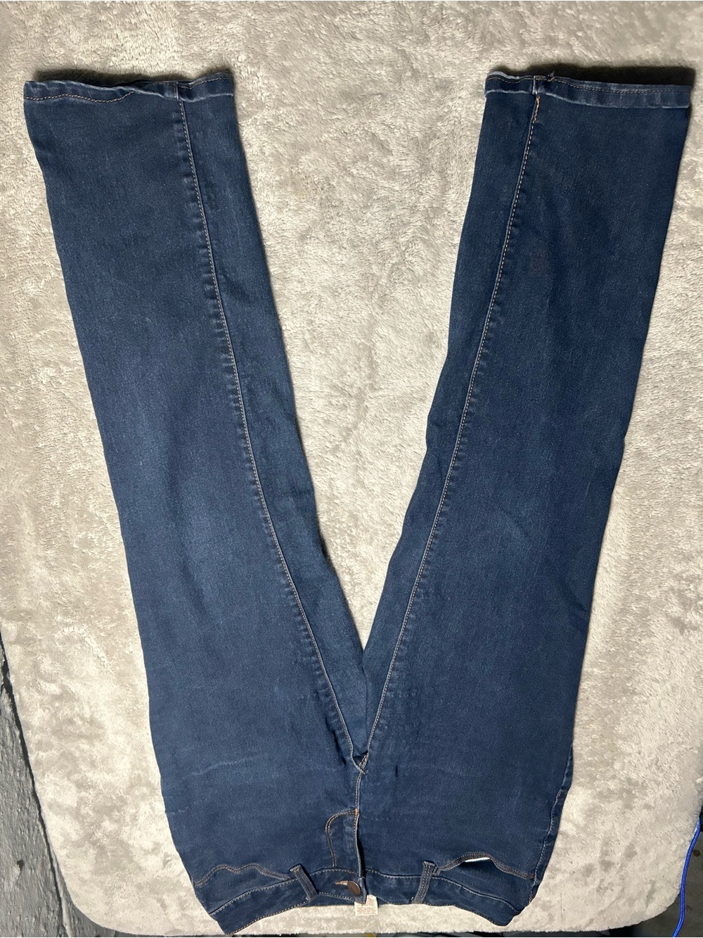 Faded Glory Women's Dark Wash Straight Leg Jeans Stretch Mid Rise Pockets 10P